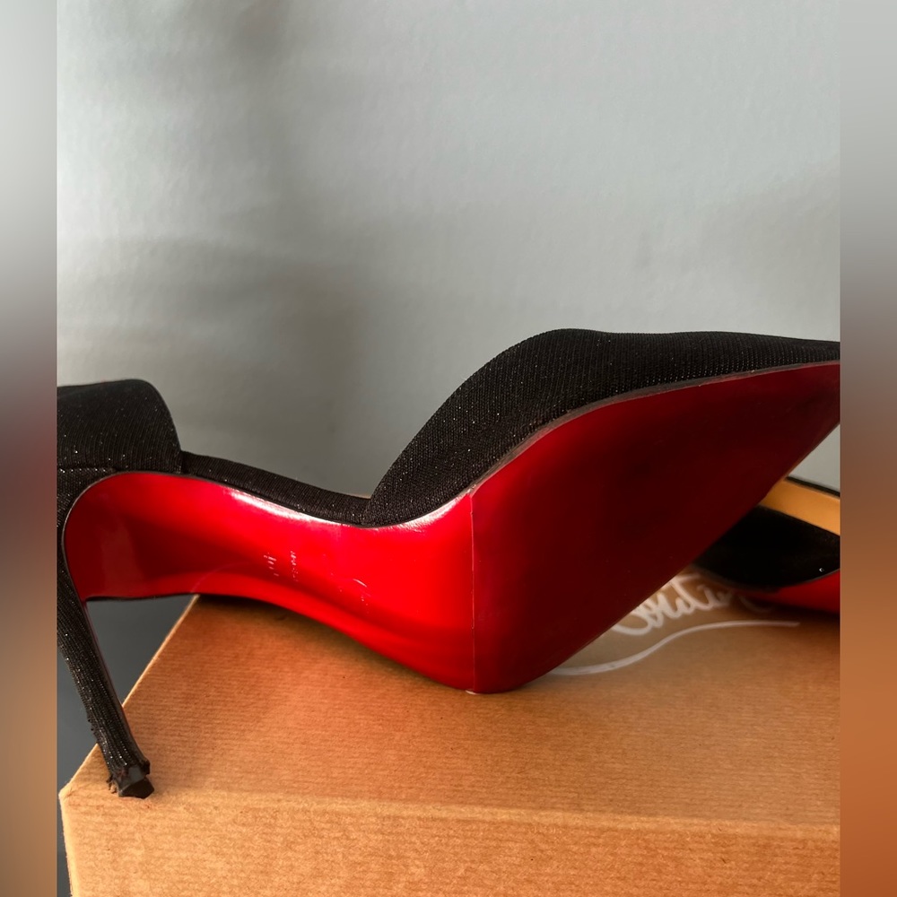Christian Louboutin Black Glitter IRIZA Christian Louboutin 40 1/2 ⚡️⚡️ - Picture 9 of 11